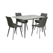 Modern 4-Seater Marble Dining Table with Stainless Steel Frame - Elegant Design for Home, Office, or Living Room-GCC Home Center