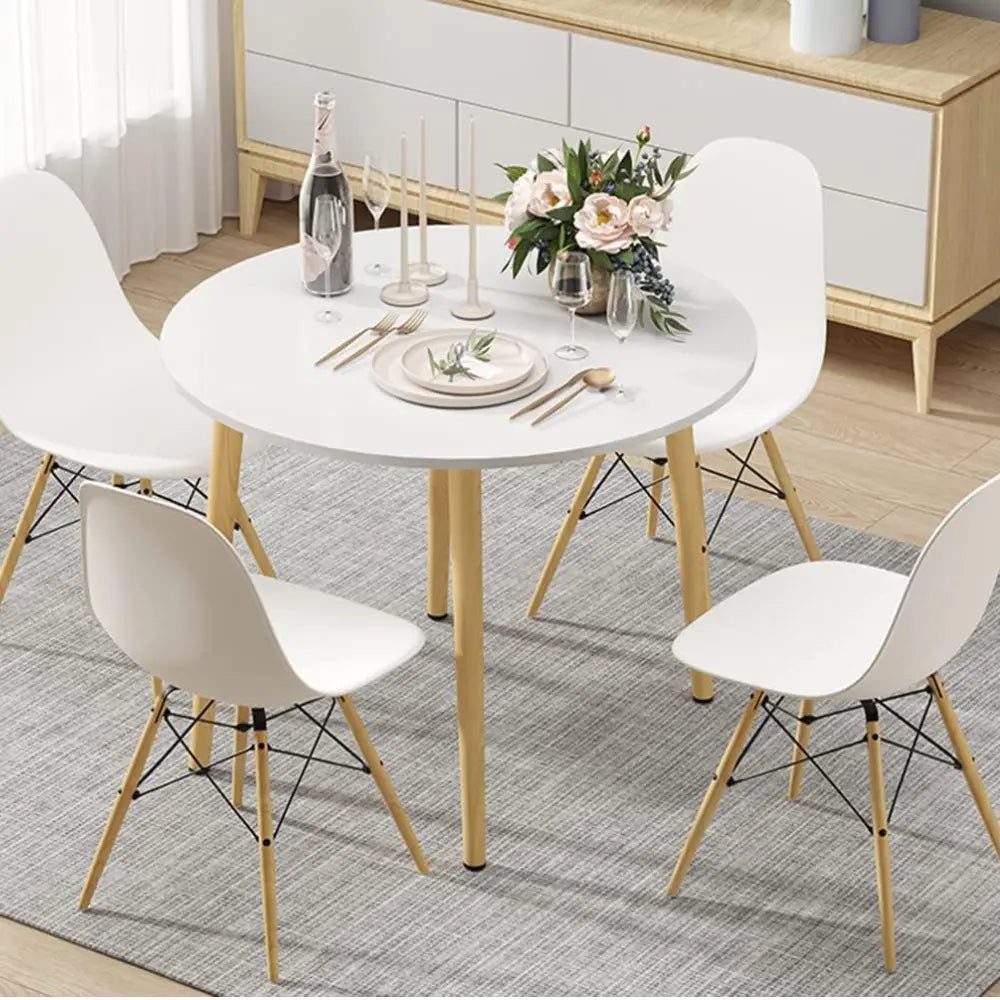 Modern 5-Piece Dining Set with Solid Wood Frame – Includes Square Table and 4 Chairs, Easy Assembly-GCC Home Center