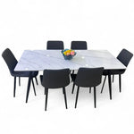 Load image into Gallery viewer, Modern 6 Seater Marble Top Dining Table Set