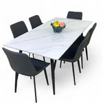 Load image into Gallery viewer, Modern 6 Seater Marble Top Dining Table Set