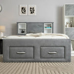 Load image into Gallery viewer, Modern Bed With Drawers And Headboard