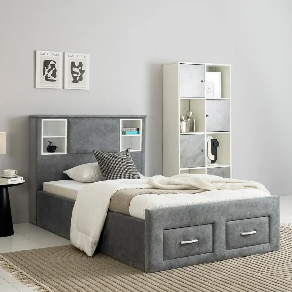 Modern Bed With Drawers And Headboard