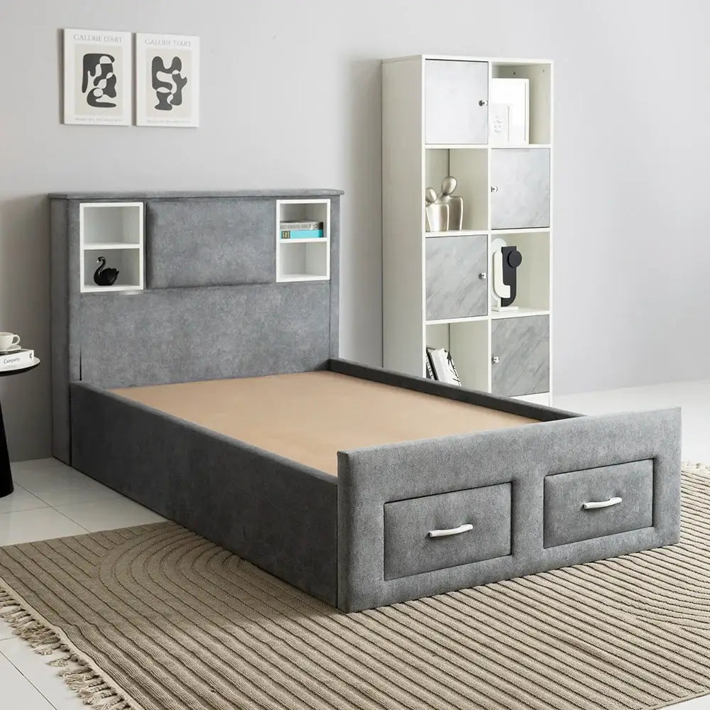 Modern Bed With Drawers And Headboard