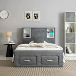 Load image into Gallery viewer, Modern Bed With Drawers And Headboard