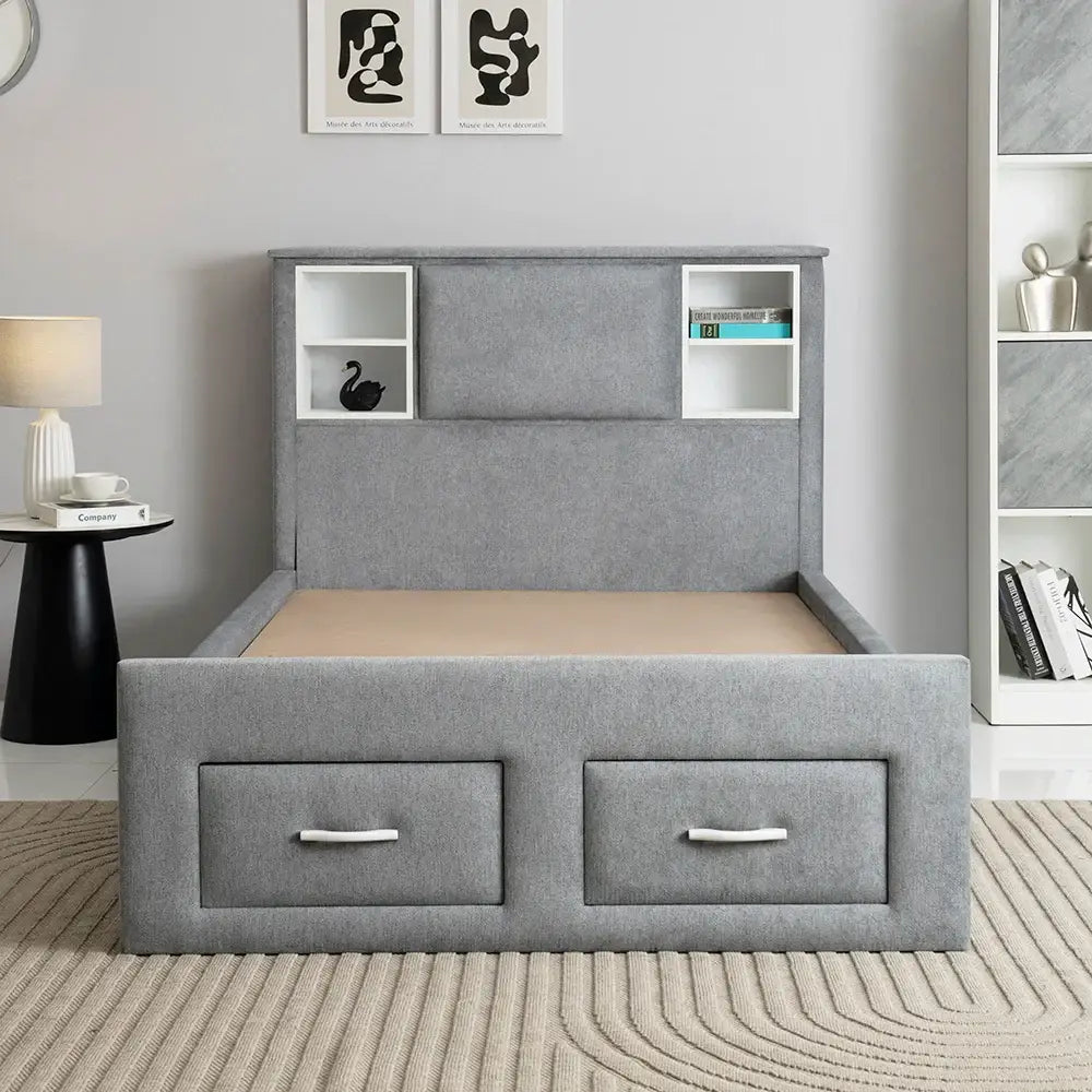Modern Bed With Drawers And Headboard