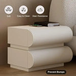 Load image into Gallery viewer, Modern Bedside Table for Bedroom, Leather Bedside Table with 2 Solid Wood Drawers - White-GCC Home Center