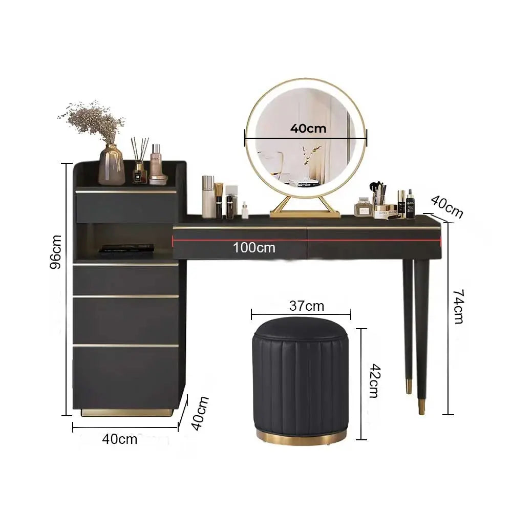 Modern Black Makeup Dressing Table-GCC Home Center