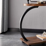 Load image into Gallery viewer, Modern C-Shaped End Table with Wheels – Walnut