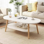 Load image into Gallery viewer, Modern Coffee Table, 2-Tier Oval Side Table (120x60cm)