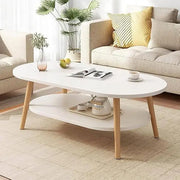 Modern Coffee Table, 2-Tier Oval Side Table (120x60cm)