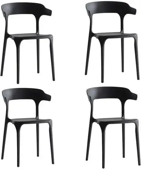 Modern Cuisine Stackable Plastic Chairs For Hotels, Negotiations, And Cafes - Black-GCC Home Center