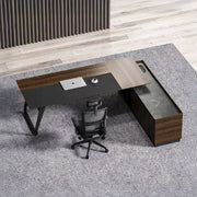Modern Design 200 cm Executive Office Table - Brown-GCC Home Center