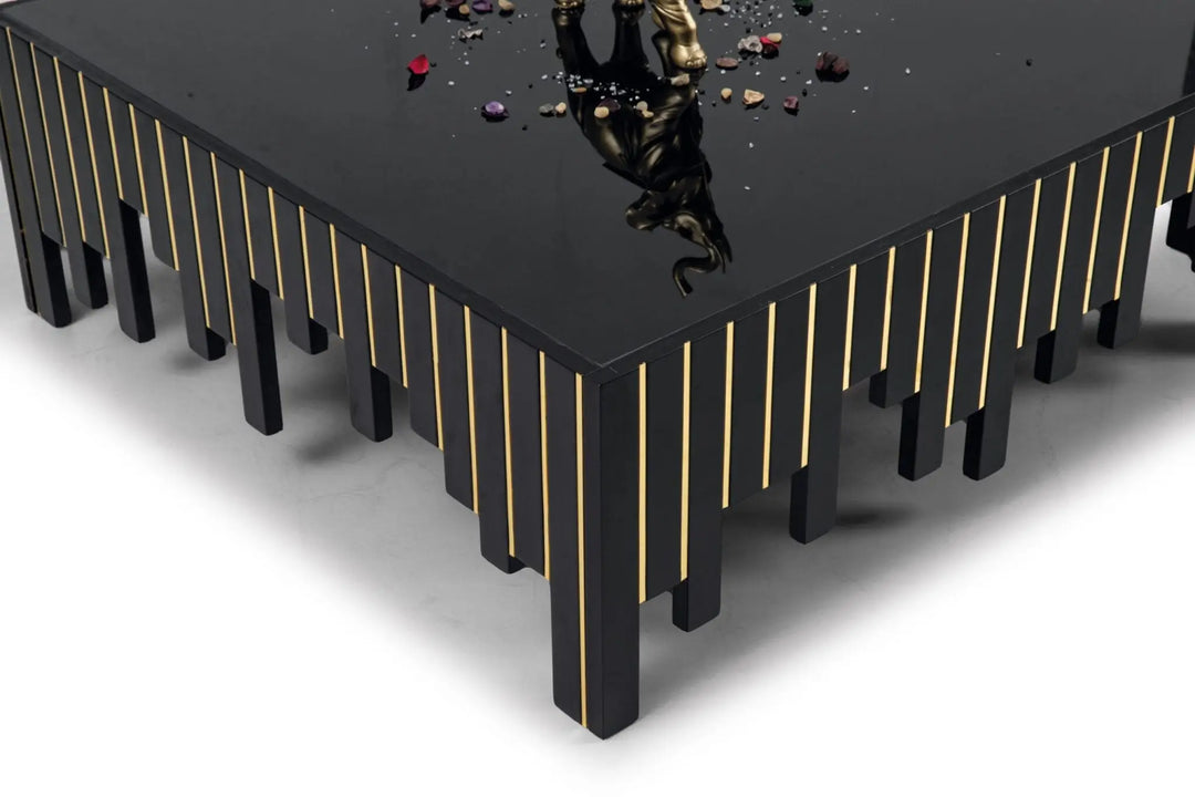 Modern Design Black Coffee Table - Black Gloss Finish