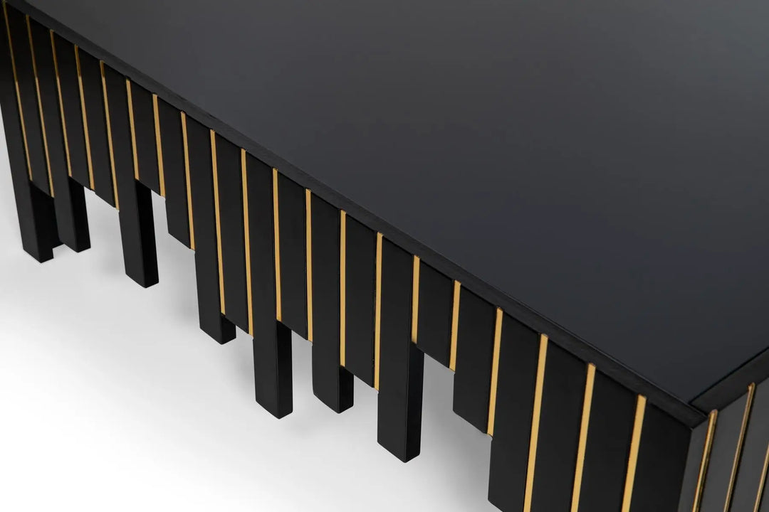 Modern Design Black Coffee Table - Black Gloss Finish