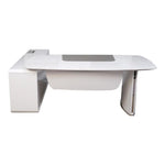 Load image into Gallery viewer, Modern Design Executive Glossy Office Table - White &amp; Grey-GCC Home Center
