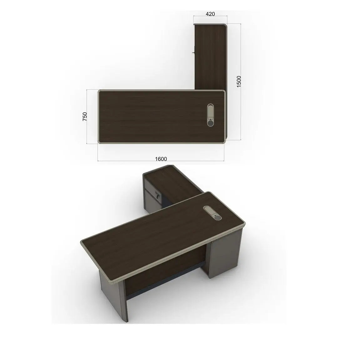 Modern Design Executive Office Table With Storage Cabinets For Traditional Spaces - Brown-GCC Home Center
