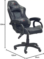 Load image into Gallery viewer, Modern design Gaming chair MH-FR44-Grey-blk It has HeadRest and Arm rest material Pu leather - Grey,Black-GCC Home Center