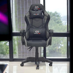Load image into Gallery viewer, Modern design Gaming chair MH-FR44-Grey-blk It has HeadRest and Arm rest material Pu leather - Grey,Black-GCC Home Center