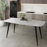 Load image into Gallery viewer, Modern Dining Table with Tempered Glass Top and Sturdy Steel Frame - 140x80x75 cm, Grey-GCC Home Center