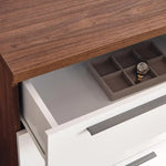 Load image into Gallery viewer, Modern Dresser with Mirror – Walnut Finish