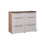 Load image into Gallery viewer, Modern Dresser with Mirror – Walnut Finish