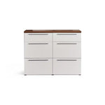 Load image into Gallery viewer, Modern Dresser with Mirror – Walnut Finish