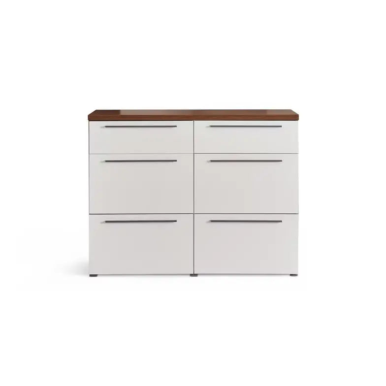 Modern Dresser with Mirror – Walnut Finish