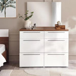 Load image into Gallery viewer, Modern Dresser with Mirror – Walnut Finish