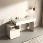 Load image into Gallery viewer, Modern Dressing Table in Rounded Edges Design, White Vanity Table with Mirror.-GCC Home Center