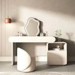 Load image into Gallery viewer, Modern Dressing Table in Rounded Edges Design, White Vanity Table with Mirror.-GCC Home Center