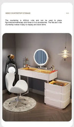 Load image into Gallery viewer, Modern Dressing Table with LED Mirror &amp; Chair | Sleek Vanity Set for Makeup &amp; Grooming-GCC Home Center