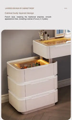 Load image into Gallery viewer, Modern Dressing Table with LED Mirror &amp; Chair | Sleek Vanity Set for Makeup &amp; Grooming-GCC Home Center