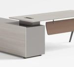 Load image into Gallery viewer, Modern Executive Office Table, Office Desk With Metal Frames And Legs - Matt White-GCC Home Center