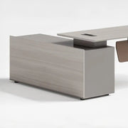 Modern Executive Office Table, Office Desk With Metal Frames And Legs - Matt White-GCC Home Center