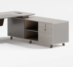 Load image into Gallery viewer, Modern Executive Office Table, Office Desk With Metal Legs - Matt White-GCC Home Center