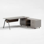 Load image into Gallery viewer, Modern Executive Office Table, Office Desk With Metal Legs - Matt White-GCC Home Center