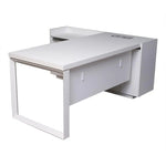 Load image into Gallery viewer, Modern Executive Office Table For Workspace Organized - Matt White-GCC Home Center