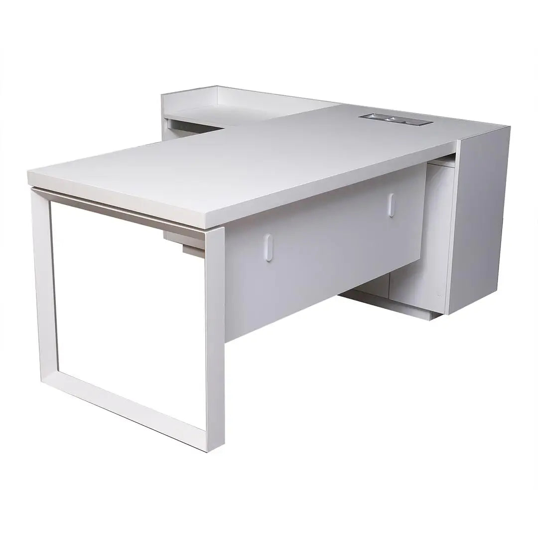 Modern Executive Office Table For Workspace Organized - Matt White-GCC Home Center