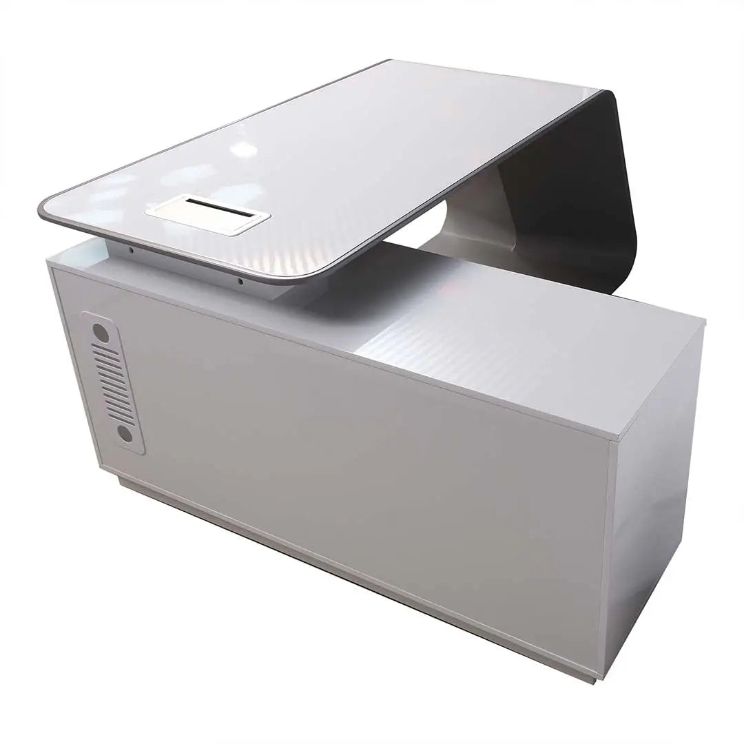 Modern Executive Office Table - Glossy White-GCC Home Center