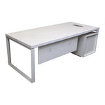 Load image into Gallery viewer, Modern Executive Office Table With Metal Frames And Legs - Matt White-GCC Home Center