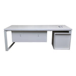 Load image into Gallery viewer, Modern Executive Office Table With Metal Frames And Legs - Matt White-GCC Home Center