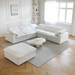Load image into Gallery viewer, Modern Feather Sectional Sofa - Modular Reclining Design, Linen Fabric &amp; Solid Wood Frame-GCC Home Center