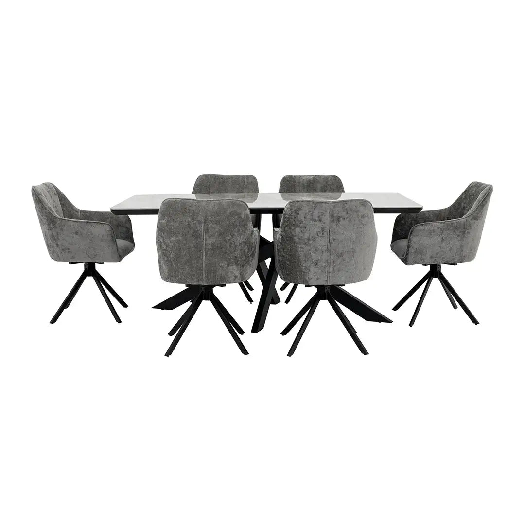 Modern Florence 6-Seater Dining Set - Grey