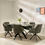 Load image into Gallery viewer, Modern Florence 6-Seater Dining Set - Grey