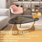 Load image into Gallery viewer, Modern Glass Coffee Table (Black Glass Top &amp; Wood Base)