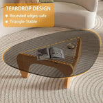 Load image into Gallery viewer, Modern Glass Coffee Table (Black Glass Top &amp; Wood Base)