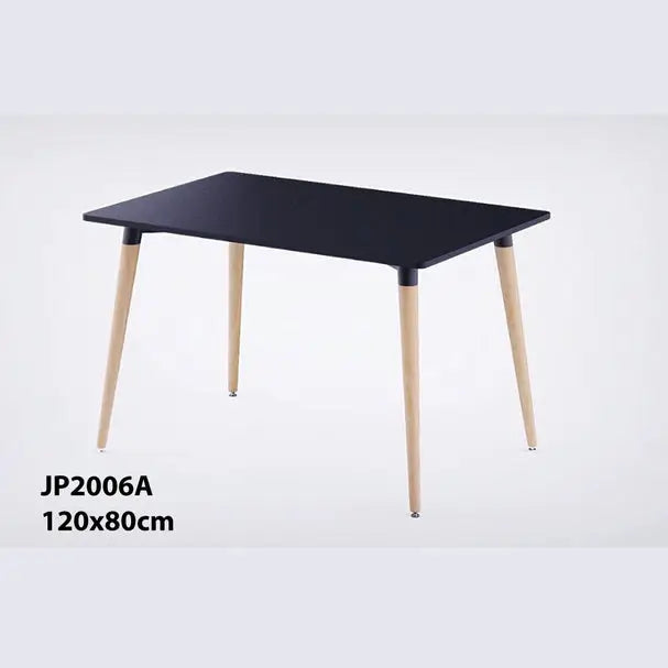 Modern Glossy Dining Table With Solid Wood Legs