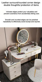 Load image into Gallery viewer, Modern LED Lighted Makeup Vanity Table Set with Chair and Storage Drawers-GCC Home Center