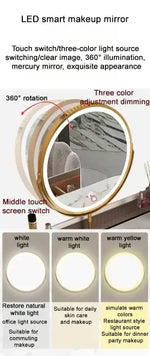 Load image into Gallery viewer, Modern LED Lighted Makeup Vanity Table Set with Chair and Storage Drawers-GCC Home Center