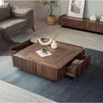 Load image into Gallery viewer, Jilphar Furniture Modern Living Room Furniture Square Coffee Table with Walnut Bark Wood Frame JP4056-GCC Home Center